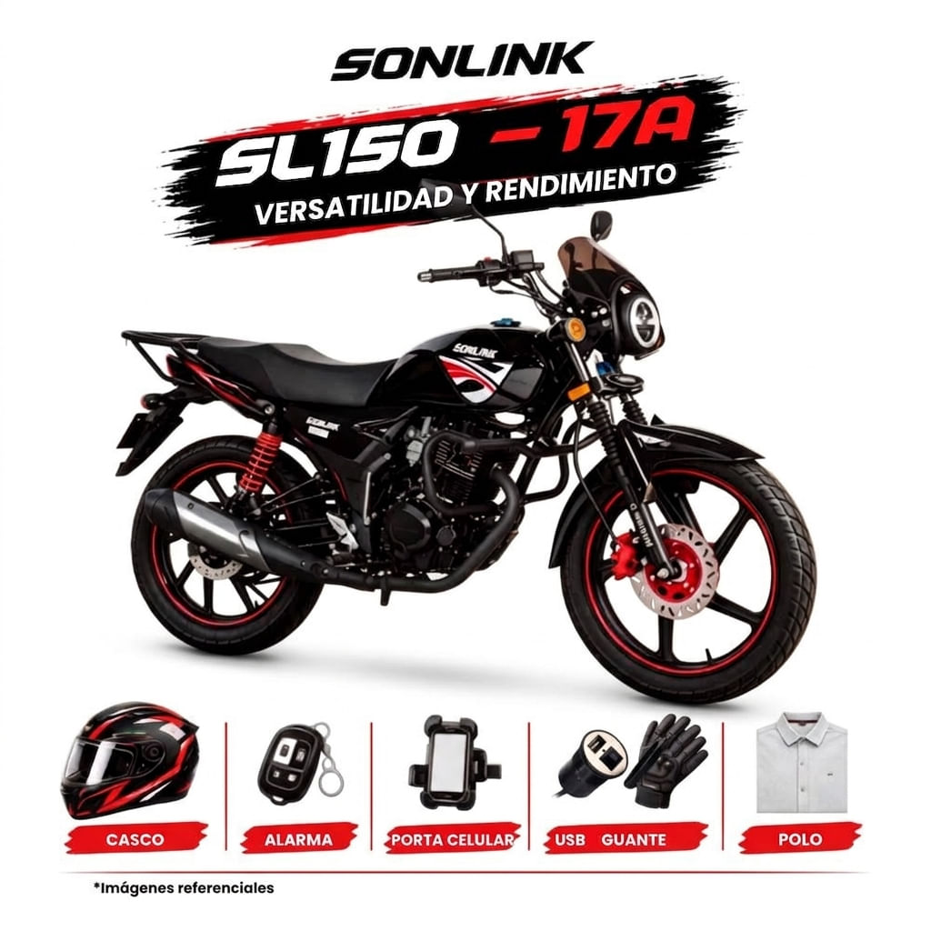 Moto Sonlink Sl150 17a 150cc 5 Veloc.electrico Pedal Led