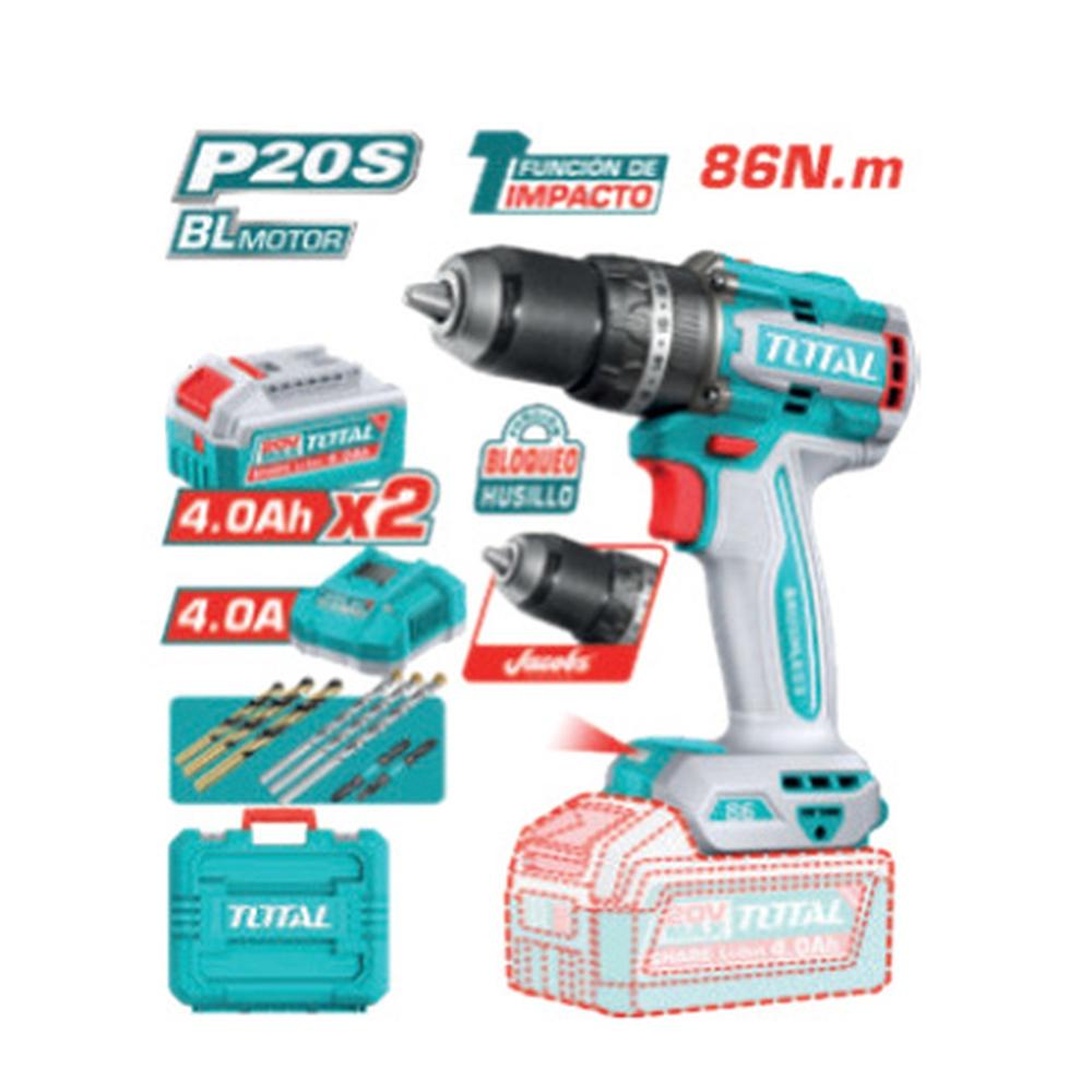 Taladro Percutor 20v Bl 86nm 13mm 2x4.0ah +acc Chuck Industrial Tidli208689