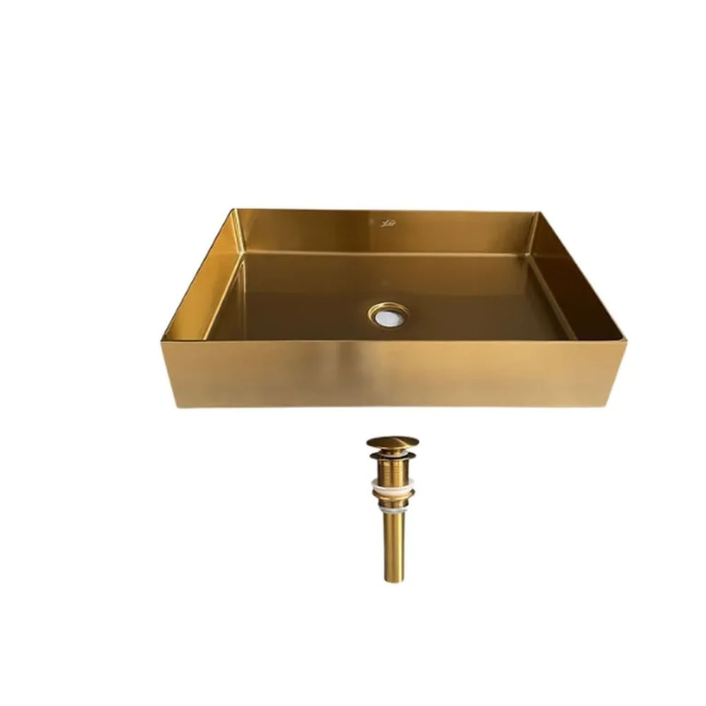 Lavatorio de Acero Dorado con Desague XM LA30407-5538