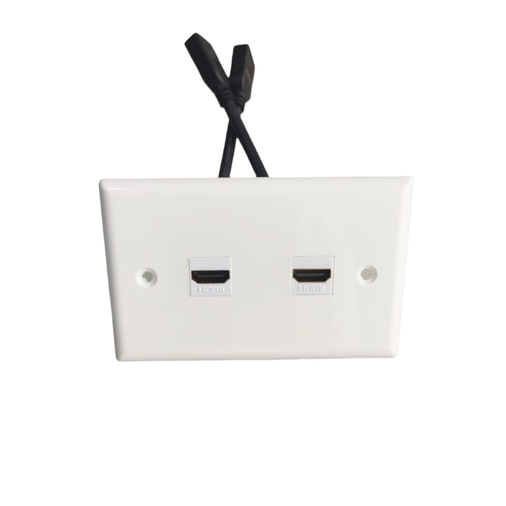 Placa ABS HDMI Faceplate HDMI Hembra 2 Puestos con Cable 1080P Empalme