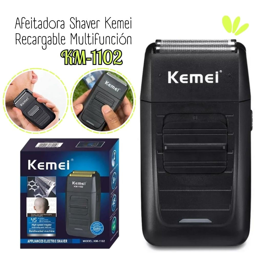 AFEITADORA SHAVER KEMEI KM-1102 MULTIFUNCIÓN RECARGABLE
