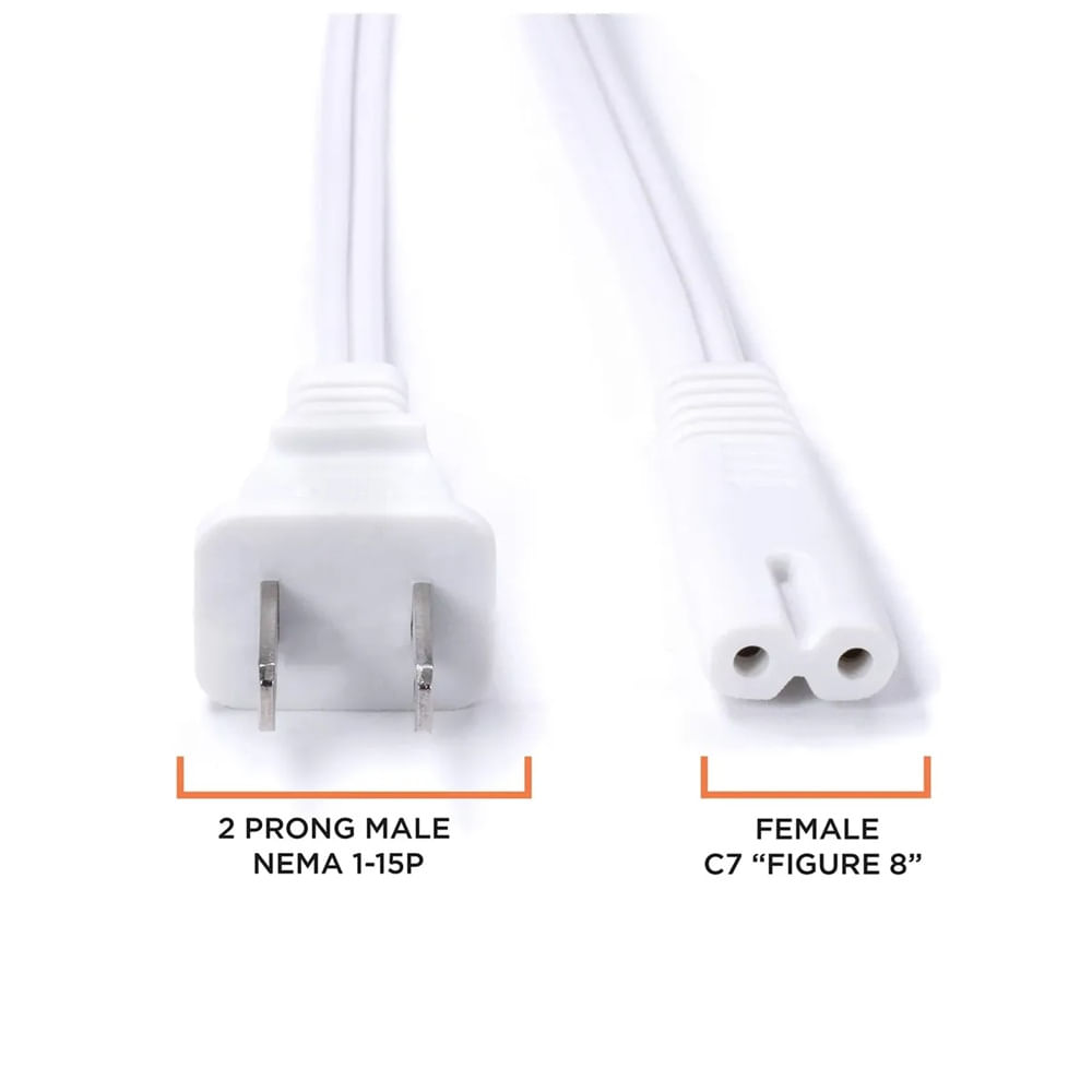 CABLE PODER TIPO 8 BLANCO - 1.5 METROS