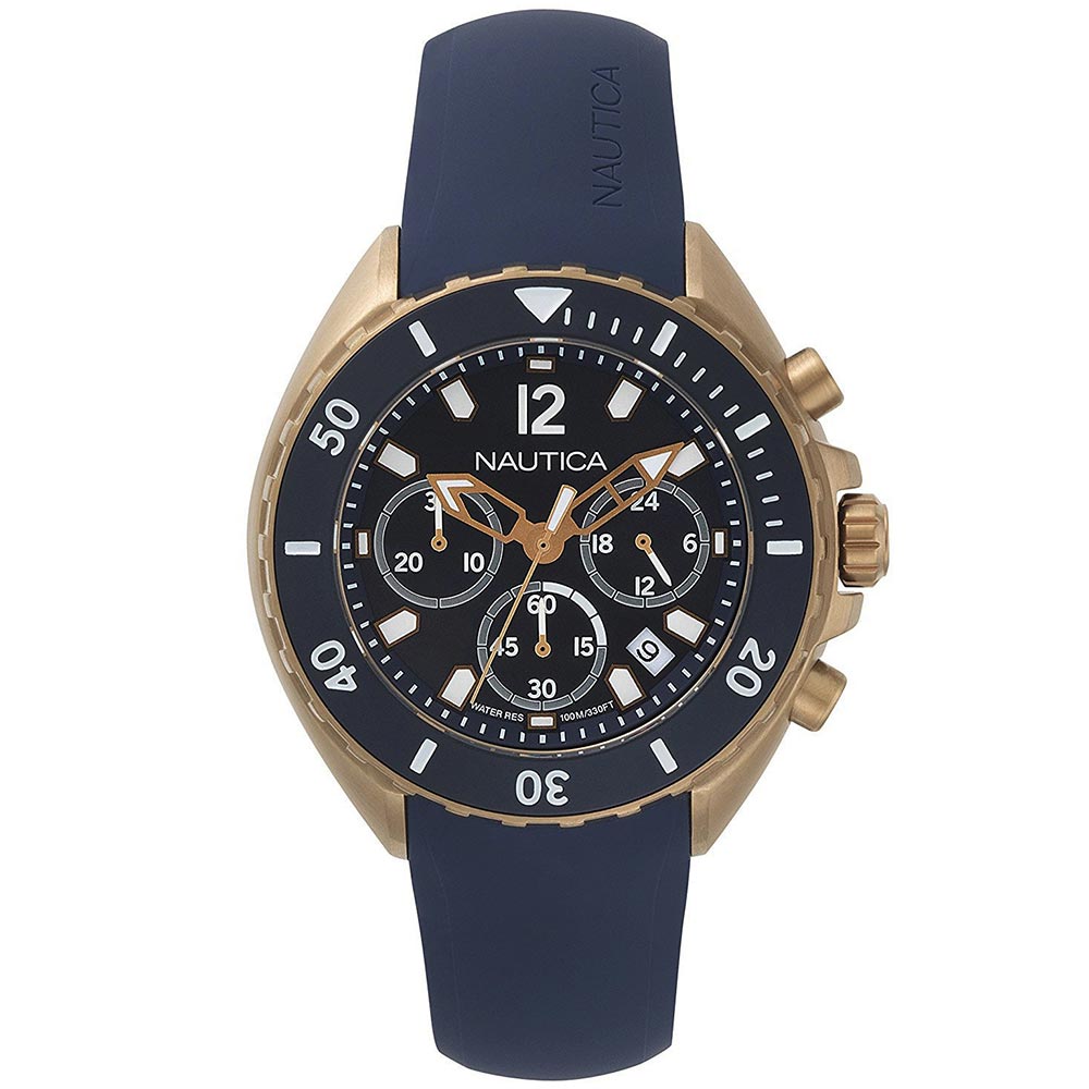 Reloj Nautica NWP NAPNWP007 Cronómetro Correa de Silicona Bronce Azul