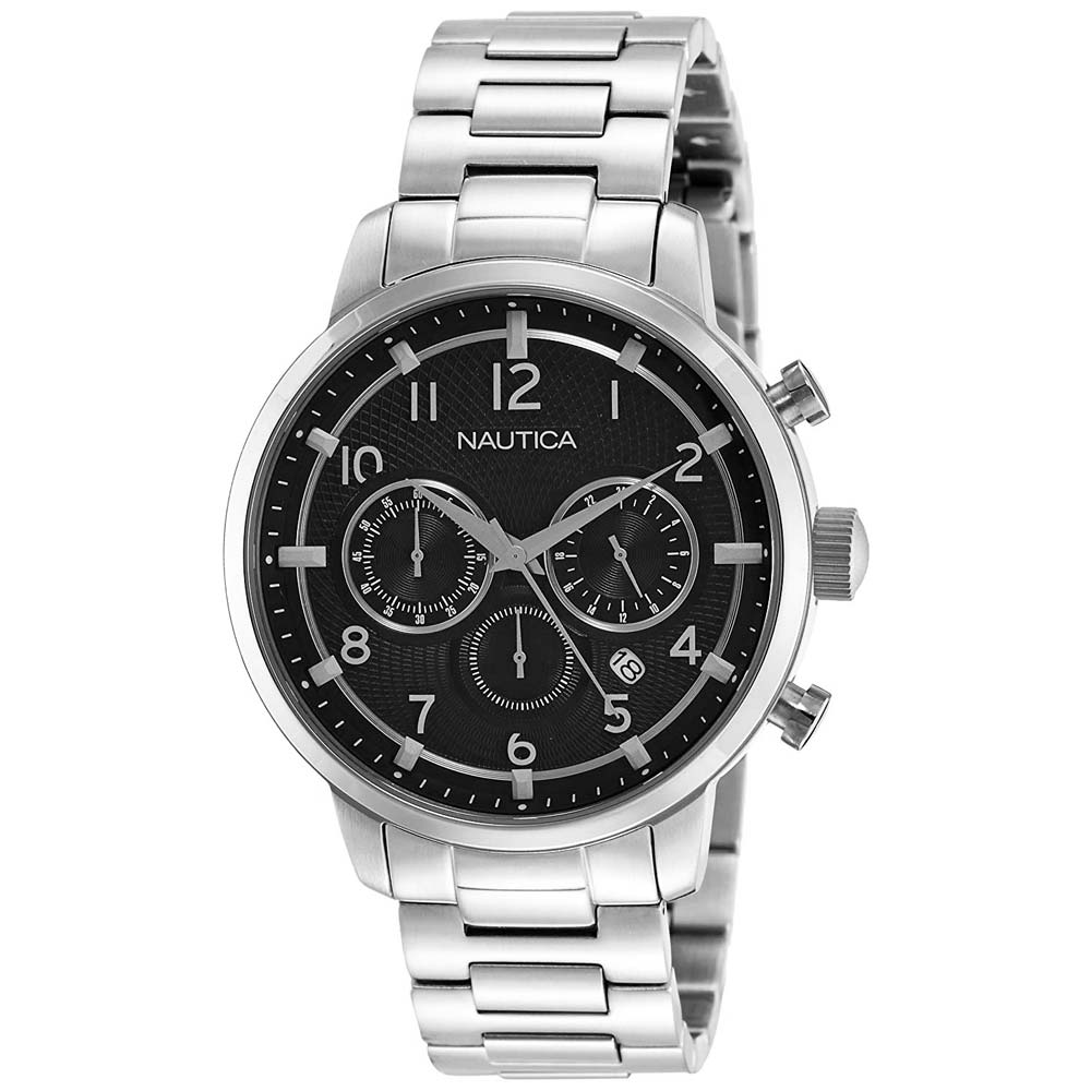 Reloj Nautica NCT 15 NAI18510G Fecha Cronómetro Acero Inoxidable Negro
