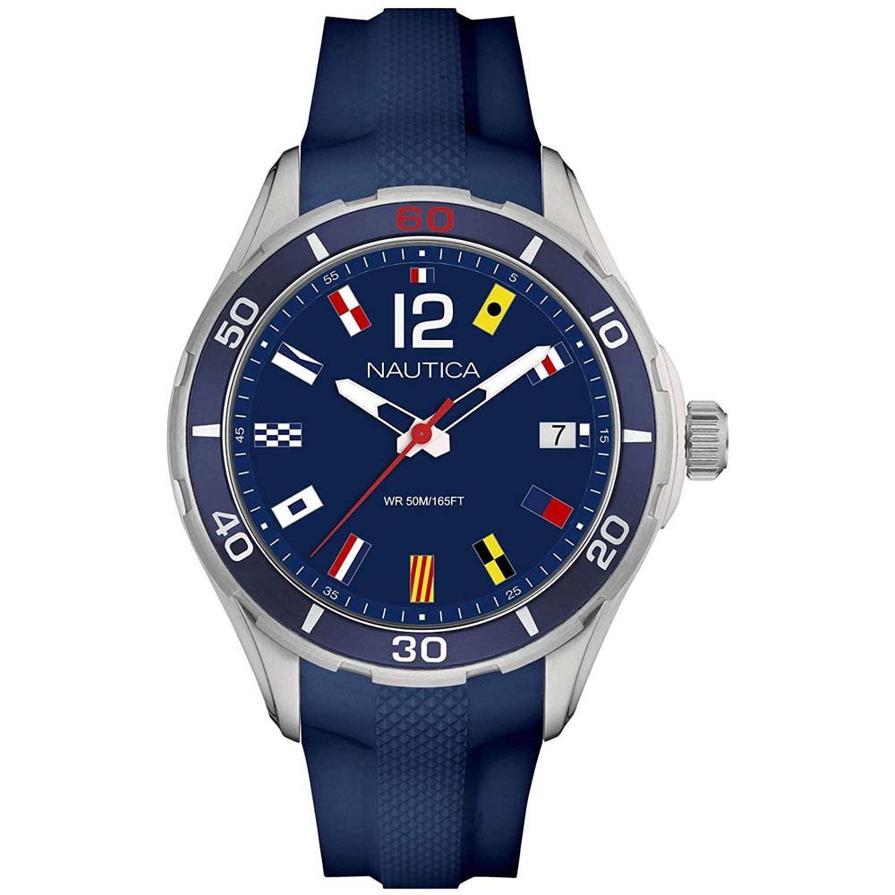 Reloj Nautica NST 1 NAPNSI802 Fecha Correa de Silicona Azul