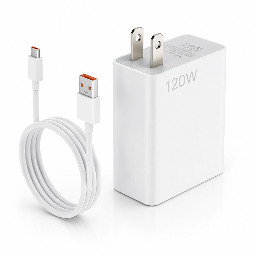 Cargador Rápido 120W Compatible con Xiaomi USB Tipo C  Cable de Carga
