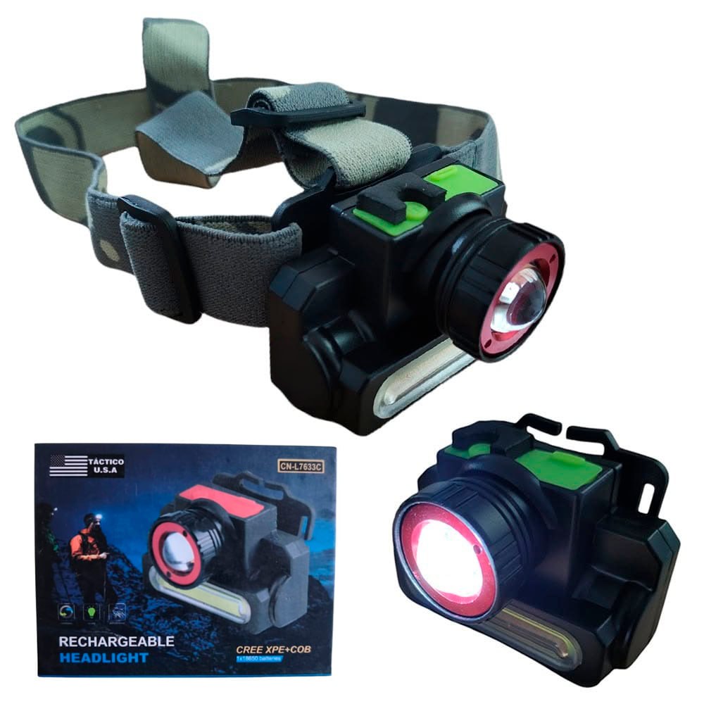 Linterna Frontal Recargable Luz Led Fuerte CN-L7633C