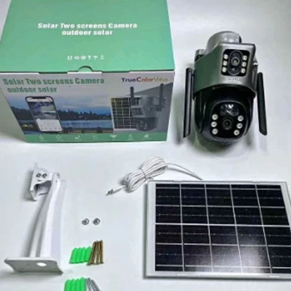 CAMARA SOLAR WIFI TRIPLE LENTE 7MP - MOD VTP30 - App V380 Pr