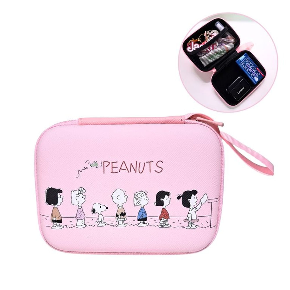 SNOOPY ESTUCHE MEDIANO PORTÁTIL PARA CABLES AURICULARES - RO