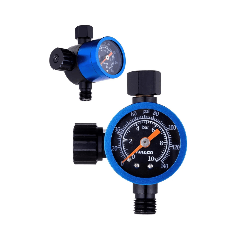 REGULADOR DE AIRE CON MANOMETRO BLACK-BLUE LIMITED EDITION- ITALCO