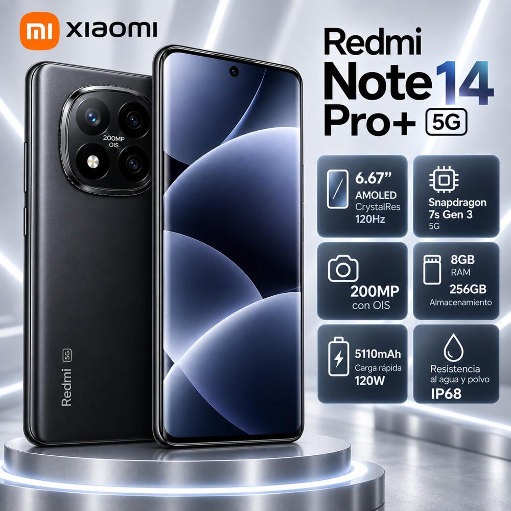 Xiaomi Redmi Note 14 Pro Plus 5G 8GB RAM 256GB  negro