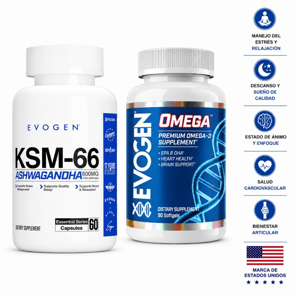 Combo Evogen Omega 3 Fish Oil 3000mg 90 Cápsulas E