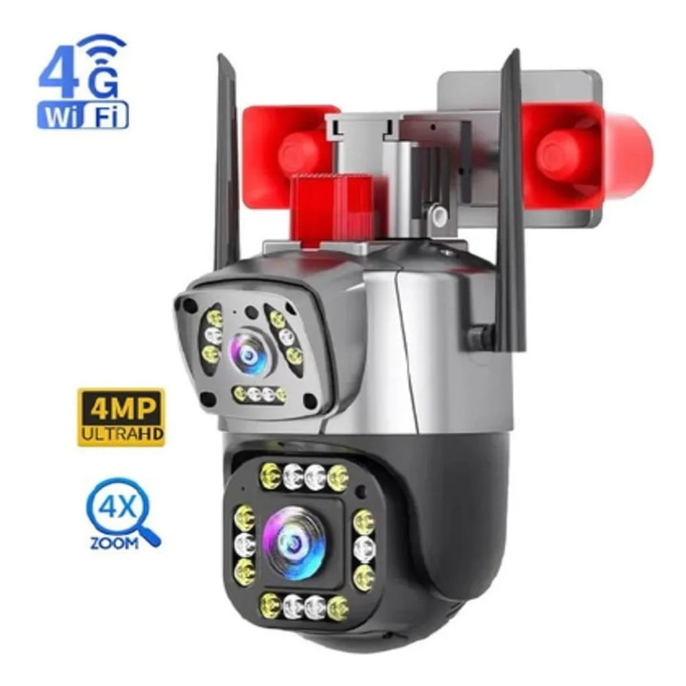 CAMARA WIFI 360 IP66 CON DOBLE LENTE Y DOBLE BOCINA 7MP MO 8
