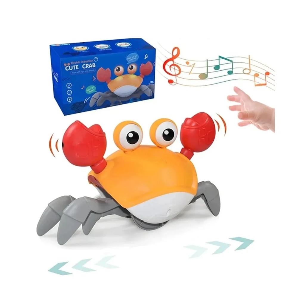 CANGREJO BAILARIN CON SENSOR RECARGABLE CON LUZ Y SONIDO COLOR AMARILLO Y ROJO