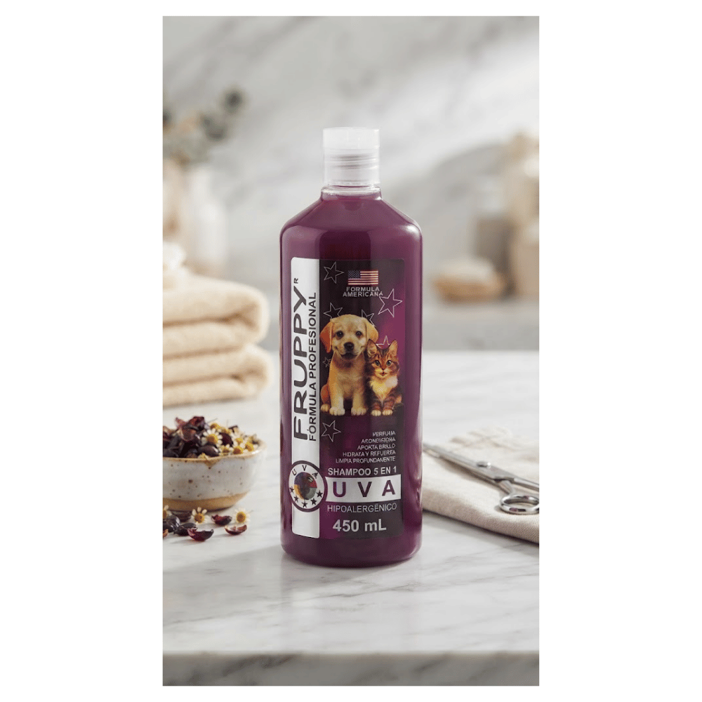 FRUPPY Shampoo 5 en 1 Uva Hipoalergénico para Perr