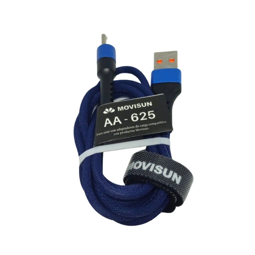 Cable Para Celular Tipo C a USB AA-625 Movisun Azul Marino