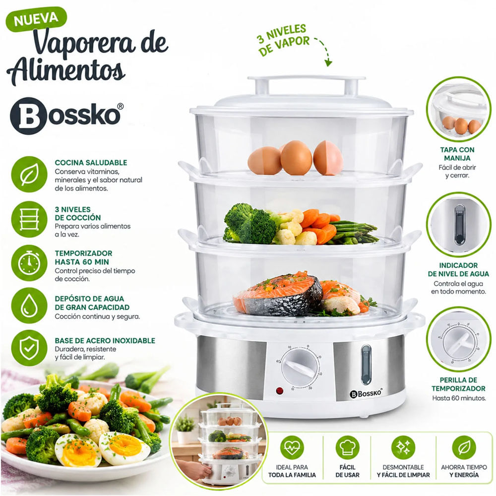 Vaporera de Alimentos Bossko - BK-0557VP