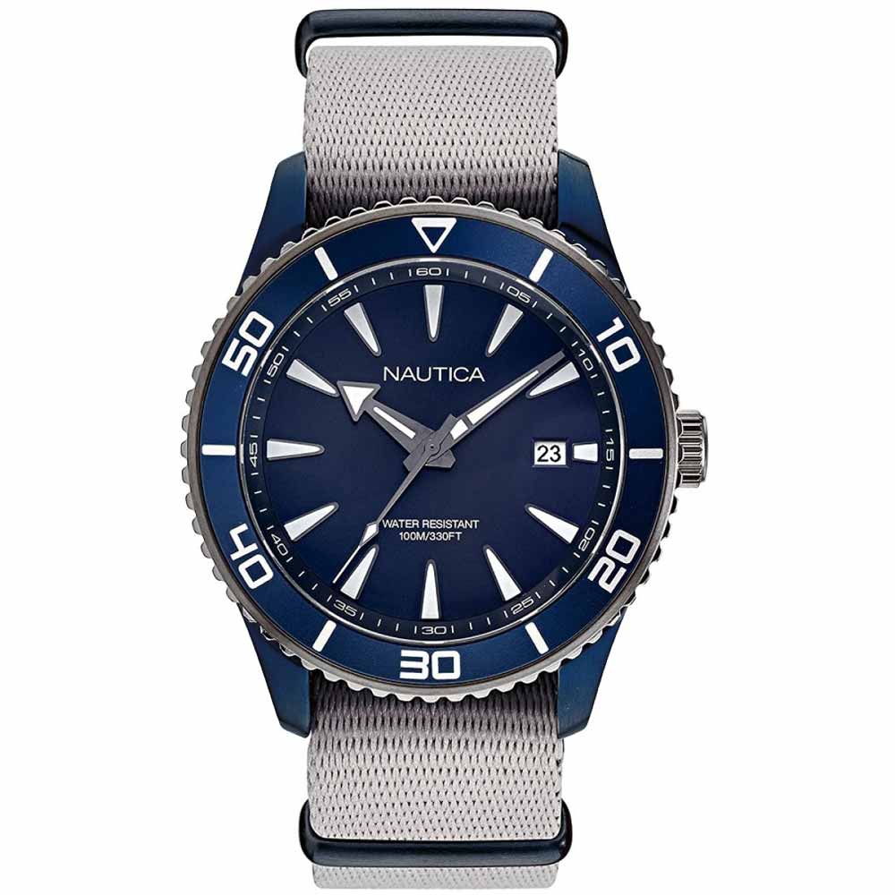 Reloj Nautica Pacific Beach NAPPBF908 Fecha Correa de Nailon Gris Azul