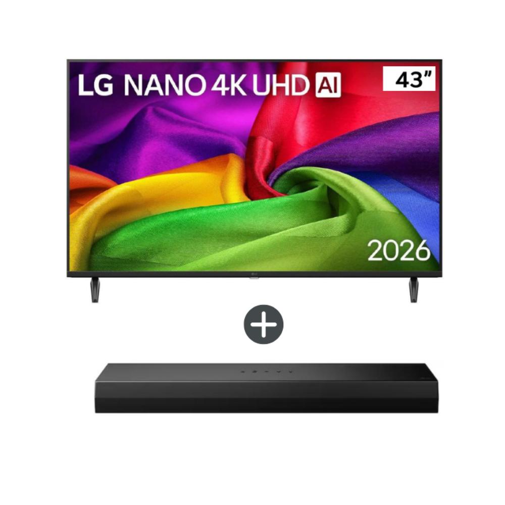 Televisor LG 43 NANO 4K UHD AI Smart TV 2026 - 43NU800BPS Con Soundbar LG  AI Sound 50w  S20A