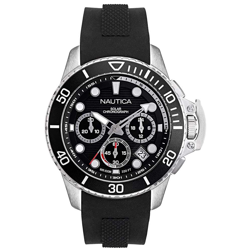 Reloj Nautica Bayside NAPBSC904 Solar Fecha Cronómetro Negro