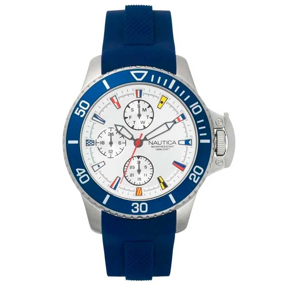 Reloj Nautica Bayside NAPBYS002 Multifuncional Correa de Silicona Azul
