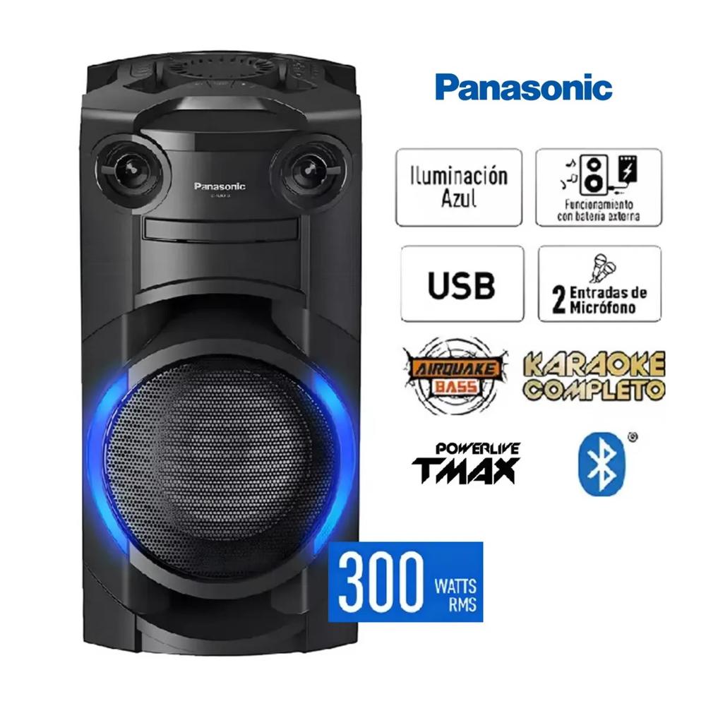 EQUIPO DE SONIDO PANASONIC ONE BOX RMS 300 WATTS NEGRO SC-TMAX10PUK