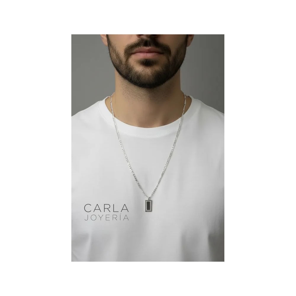 Cadena Fidel con placa Élite plata 925 - Regalo Hombre