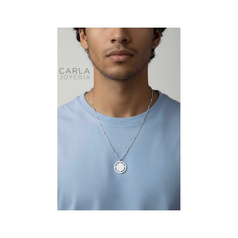 Cadena Fidel con Placa Insignia plata 925 - Regalo Hombre