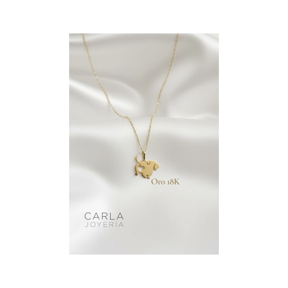 CARLA JOYERÍA - Dije oro 18K Dog Mom - Certificado Autenticidad