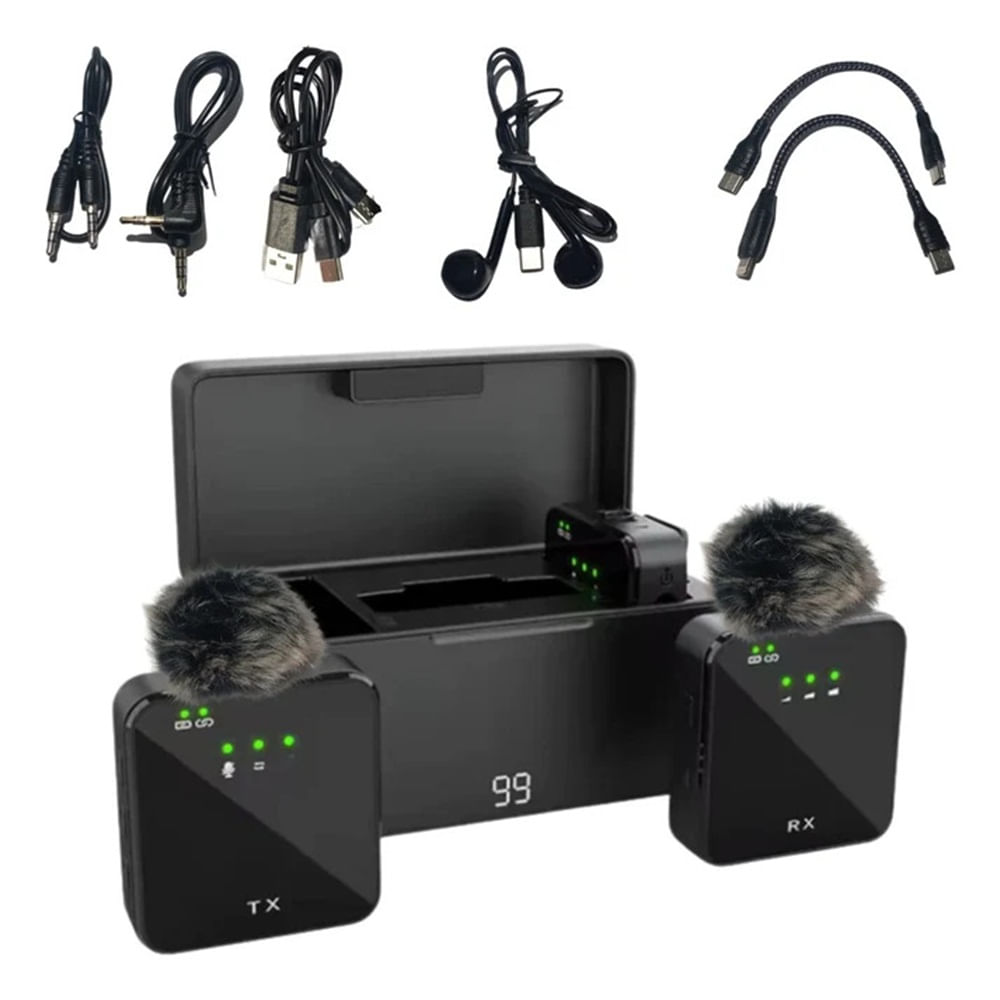 Micrófono Inalámbrico Solapero Dual 4 en 1 SX63-FE-265
