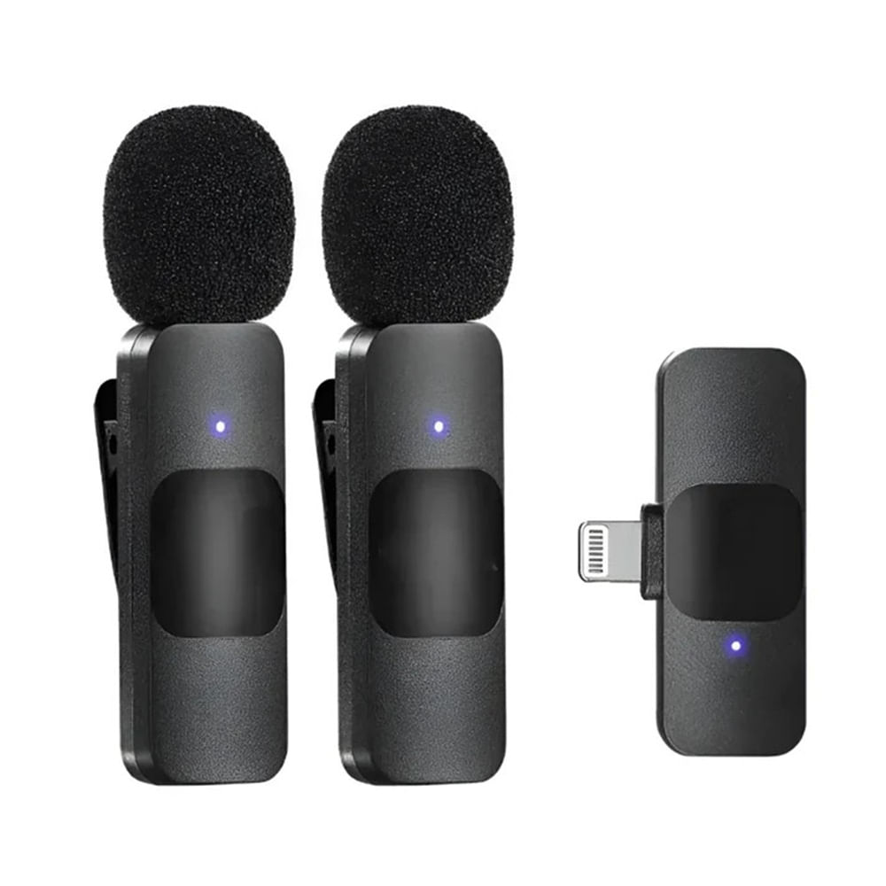WIRELESS MICROPHONE DOBLE MICROFONO BASICO PARA TYPE IPHONE MICROFONO SOLAPERO MOD K9-IP