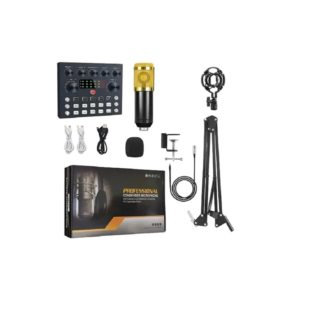 Kit de Micrófono condensador con consola de video estudio profesional MOD PP11645