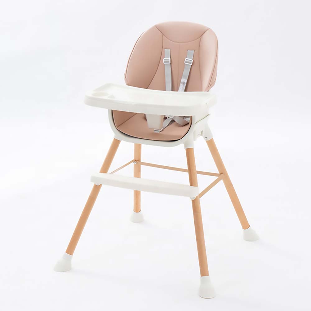 SILLA DE COMER DE MADERA PARA BEBES 5 EN 1 DE LUJO ROSA