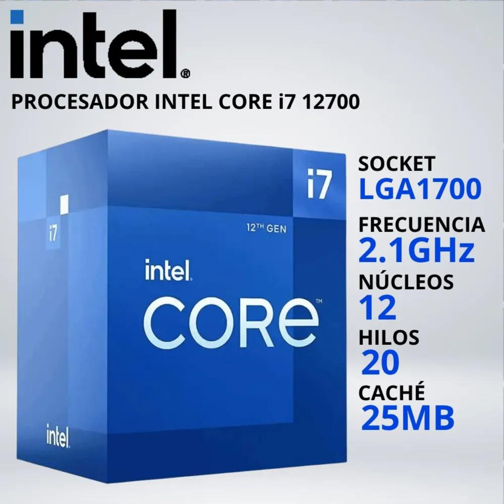 PROCESADOR INTEL CORE i7-12700 LGA1700 2.1-4.9 GHz 25MB GRAF