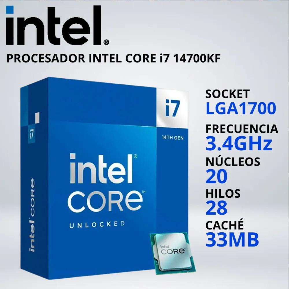PROCESADOR INTEL CORE i7-14700KF LGA1700 3.4-5.6GHz 33MB - 0