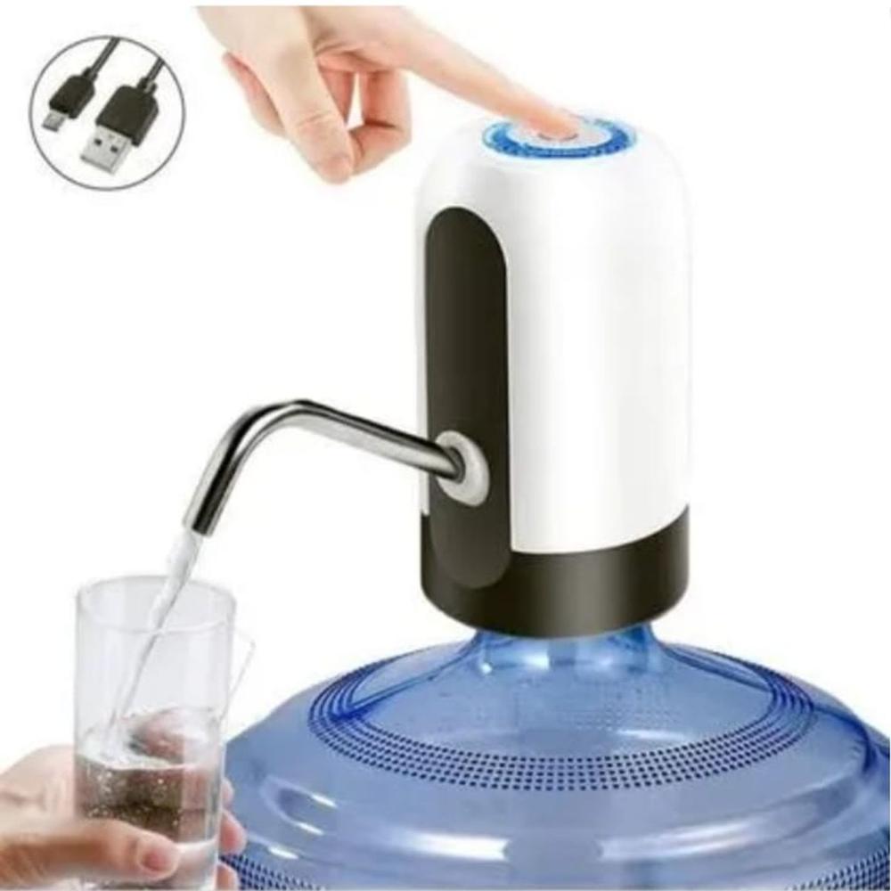 DISPENSADOR DE AGUA PARA BIDÓN RECARGABLE CARGA USB DE COLOR BLANCO