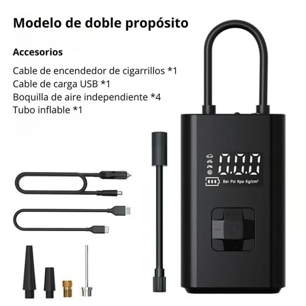 Inflador de Llanta SEISA Compresor de Aire y Luz Led - MOD AF-C05