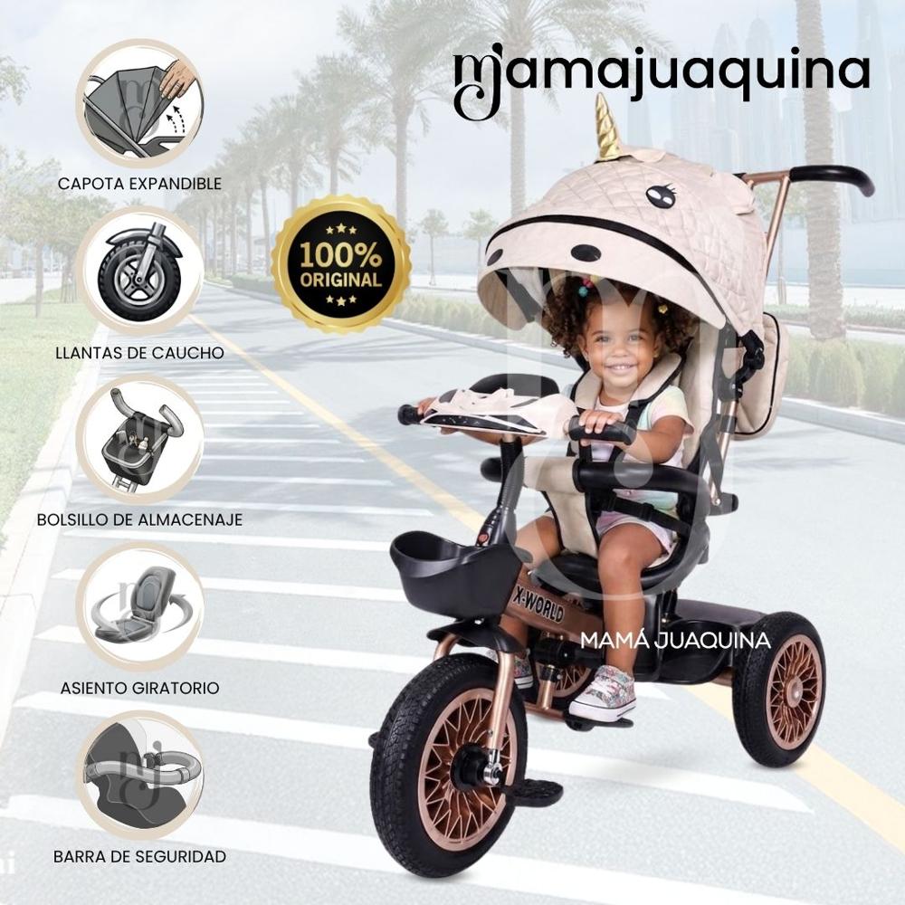 Triciclo Guiador DIVER GOLDEN Diseño Animado Beige