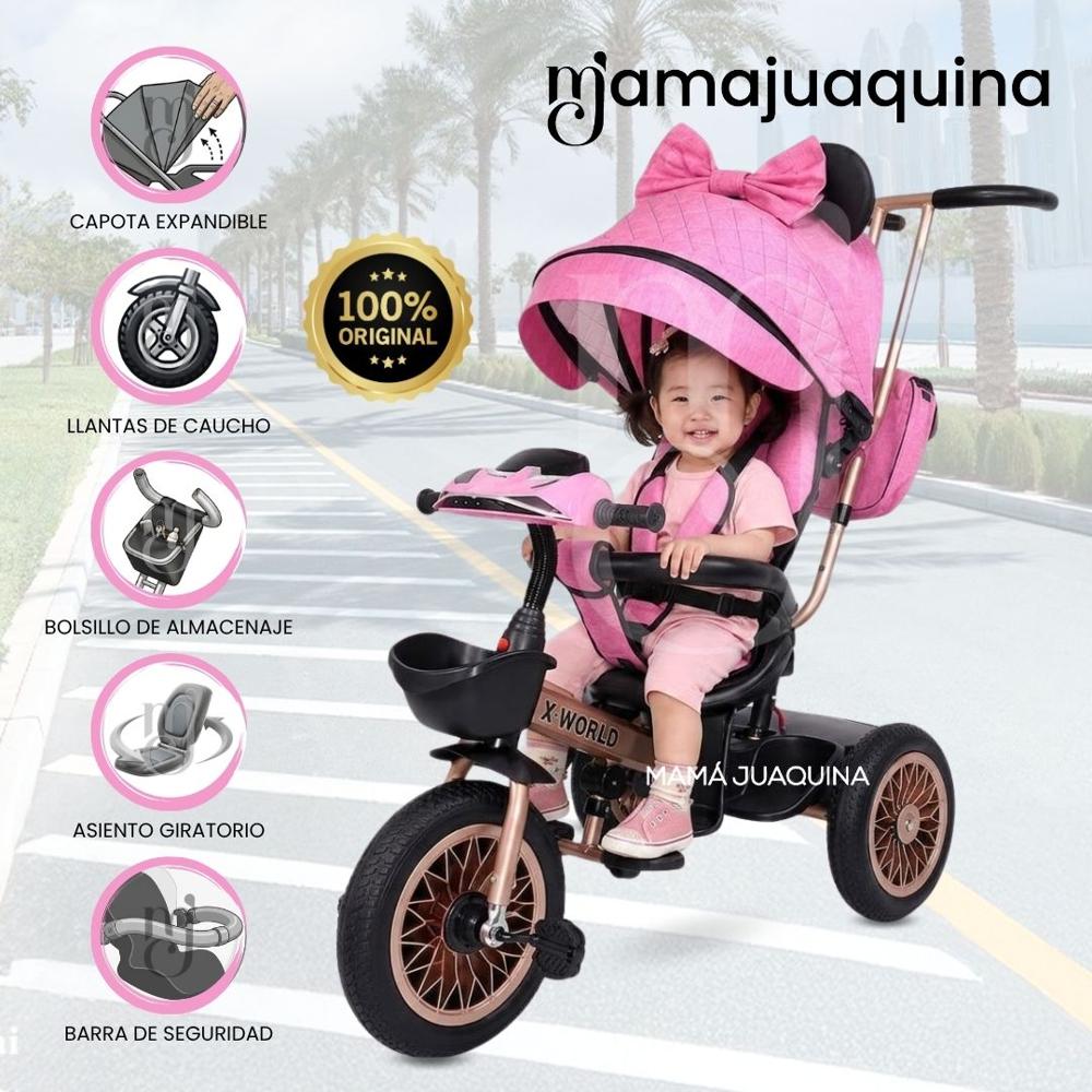 Triciclo Guiador DIVER GOLDEN Diseño Animado Pink