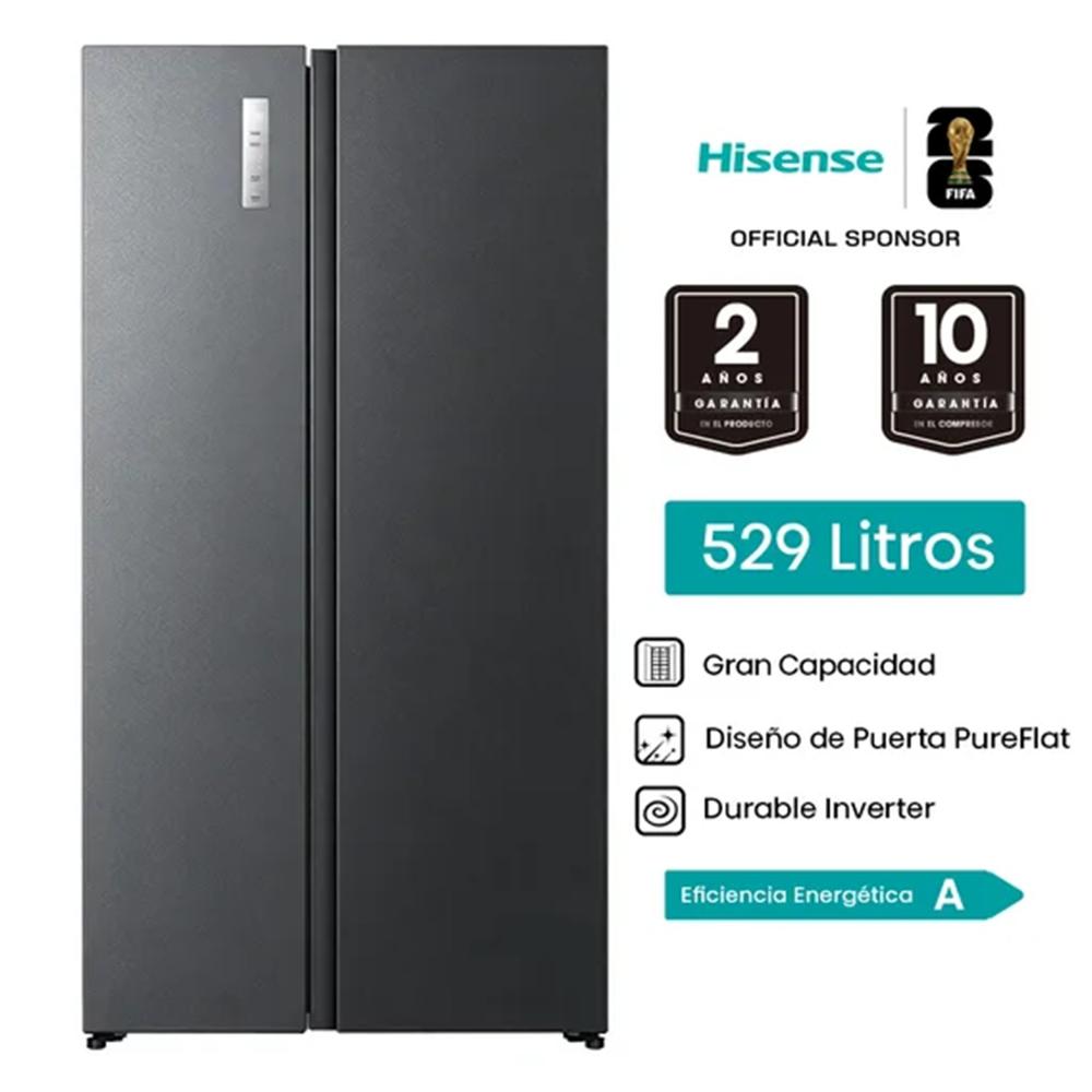 Refrigeradora Hisense 529L Side By Side No Frost Inverter RS3P558ESA