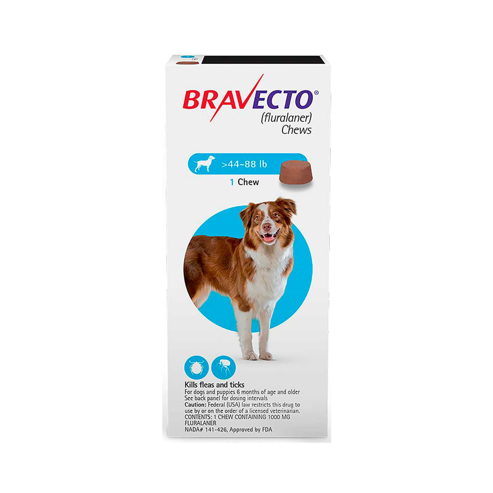 Bravecto Antipulgas para Perros 1000 mg 20 - 40 Kg