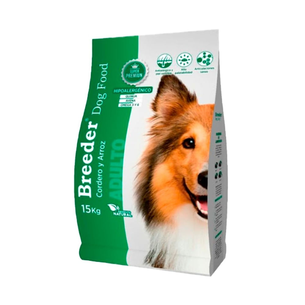 Breeder Adulto Cordero y Arroz 15 Kg