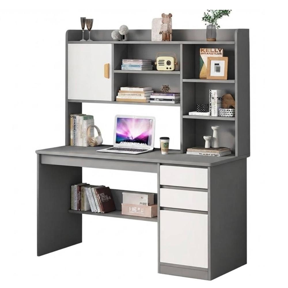Mueble Escritorio 8 divisiones  Con Cajones Gris 100cm ZZ86 Gris