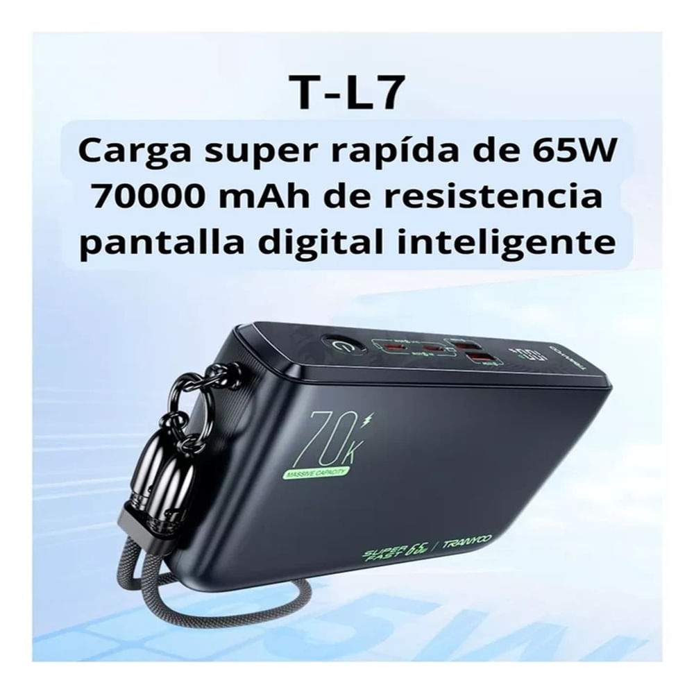 Power Bank 70.000 Mah Carga Rapida 65w Para Laptop Celular  MOD TL7