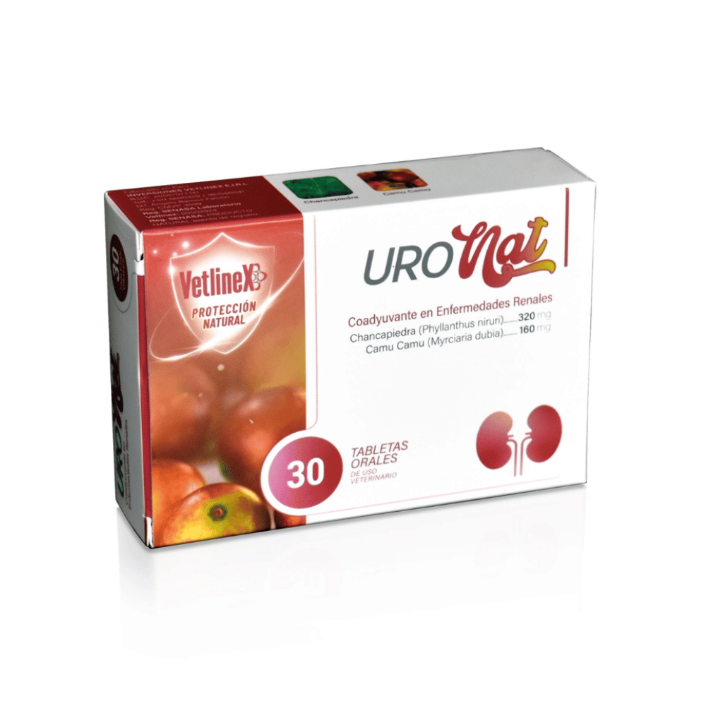 Uronat Suplemento Natural Para Enfermedades Renales Para Perros y Gatos - 30 tabletas