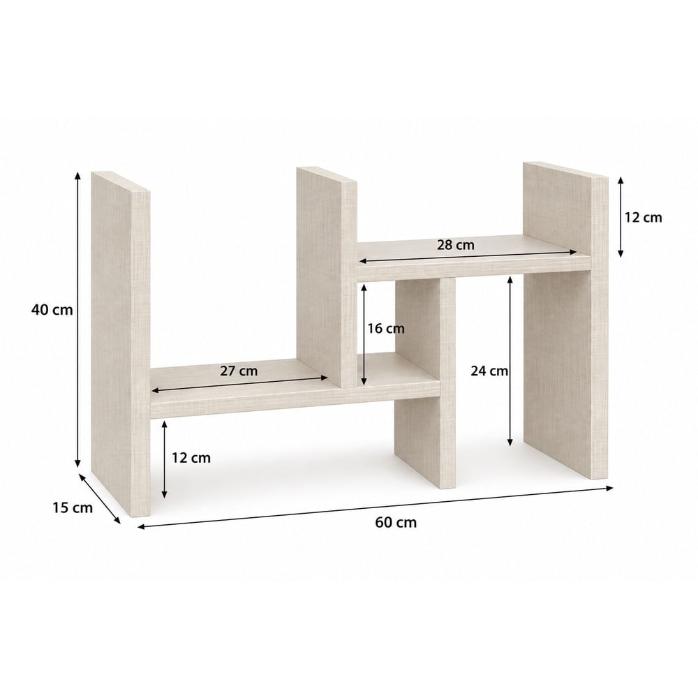 Organizador multiusos toquilla para libros de 40x60x15 cm melamine