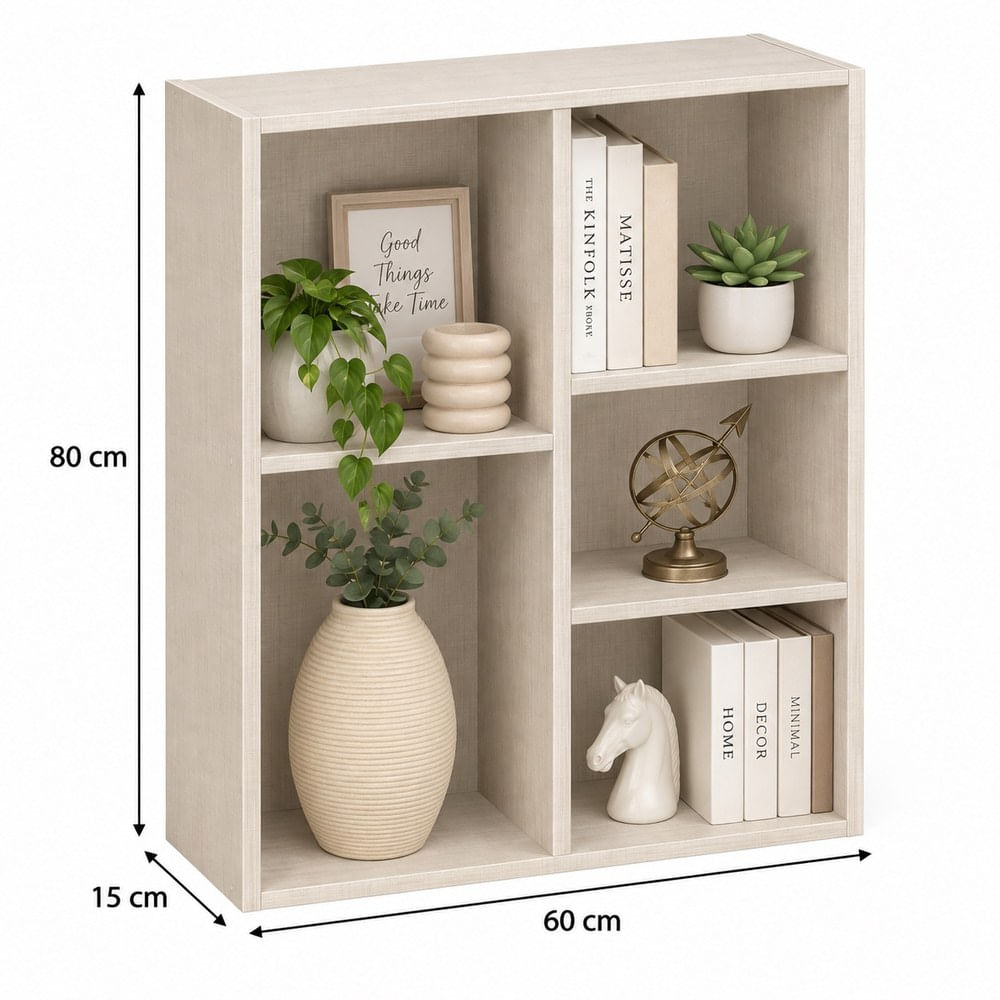 Estantería librero organizador de libros de 80x60x15 cm toquilla