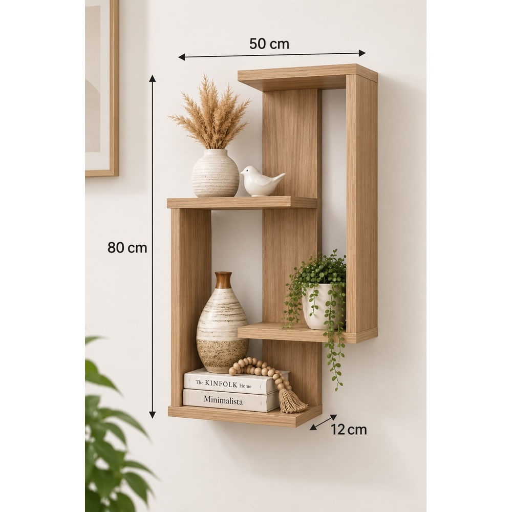 repisa flotante moderna panela de 80x50x12 cm de melamine
