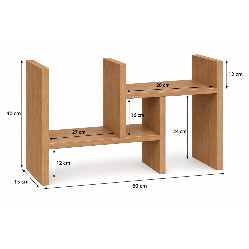Organizador multiusos panela para libros de 40x60x15 cm melamine