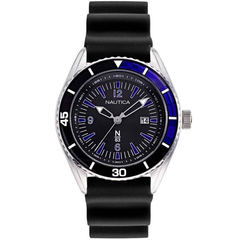 Reloj Nautica N83 Urban Surf NAPUSF915 Fecha Correa de Silicona y Dial Negro